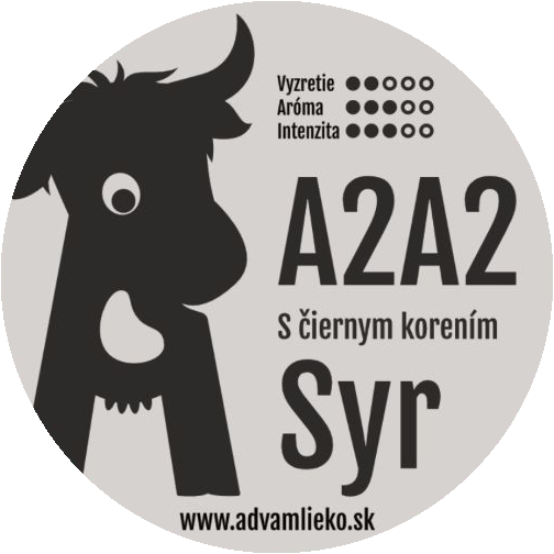 Etiketa produktu A2 syr s čiernym korením